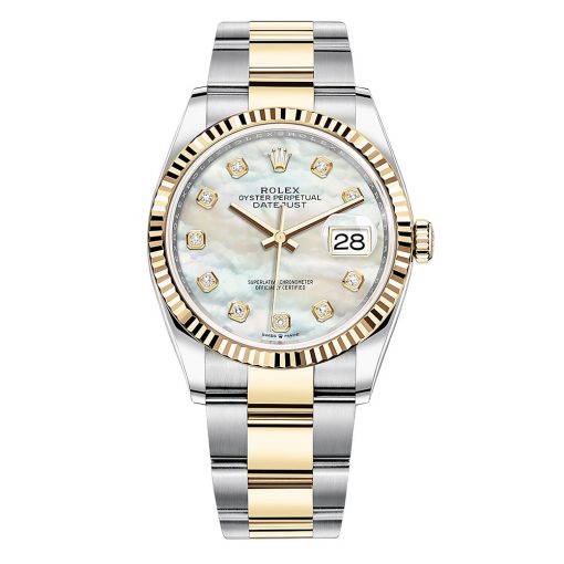 Rolex Datejust 126233 Mop Diamond Oyster 36Mm Steel And Yellow Gold Watch