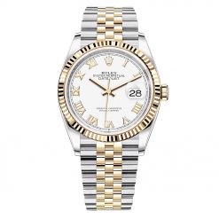 Rolex Datejust 126233 White Roman Jubilee 36mm Steel and Yellow Gold Watch