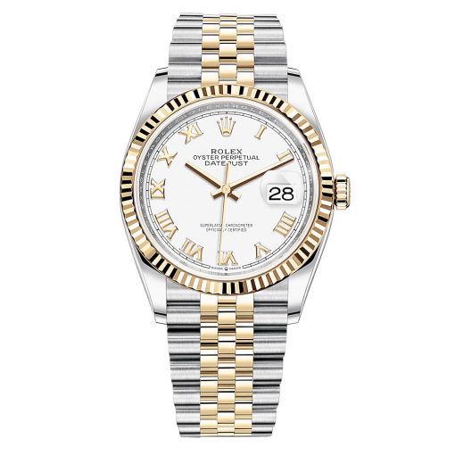 Rolex Datejust 126233 White Roman Jubilee 36Mm Steel And Yellow Gold Watch