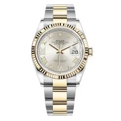 Rolex Datejust 126233 Silver VI IX Roman Oyster