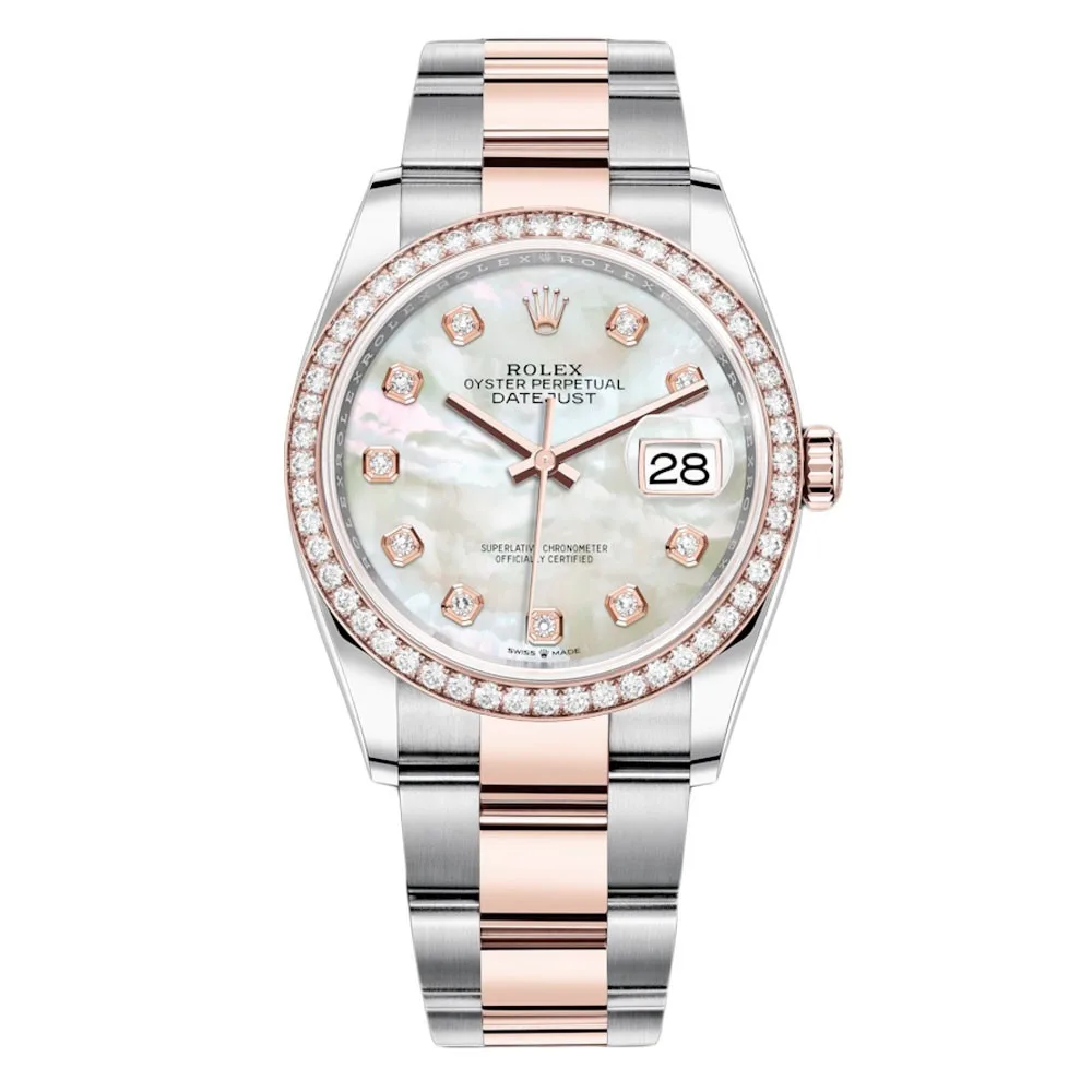 Rolex Datejust 126281Rbr Mop Diamond Oyster 36Mm Steel And Rose Gold Watch