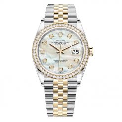 Rolex Datejust 126283RBR MOP Diamond Jubilee 36mm Steel and Yellow Gold Watch