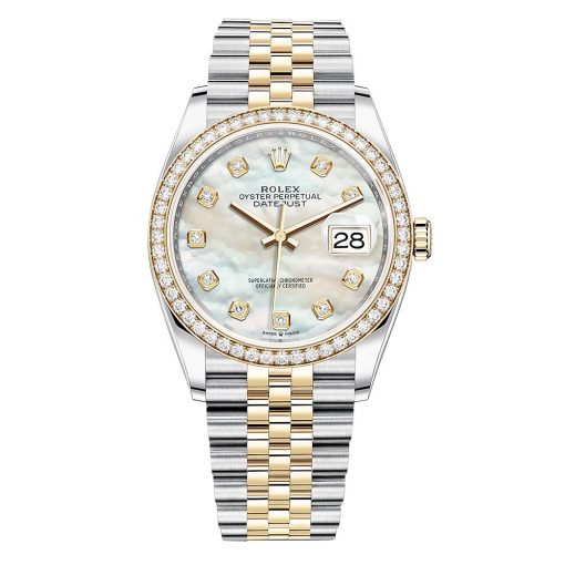 Rolex Datejust 126283Rbr Mop Diamond Jubilee 36Mm Steel And Yellow Gold Watch