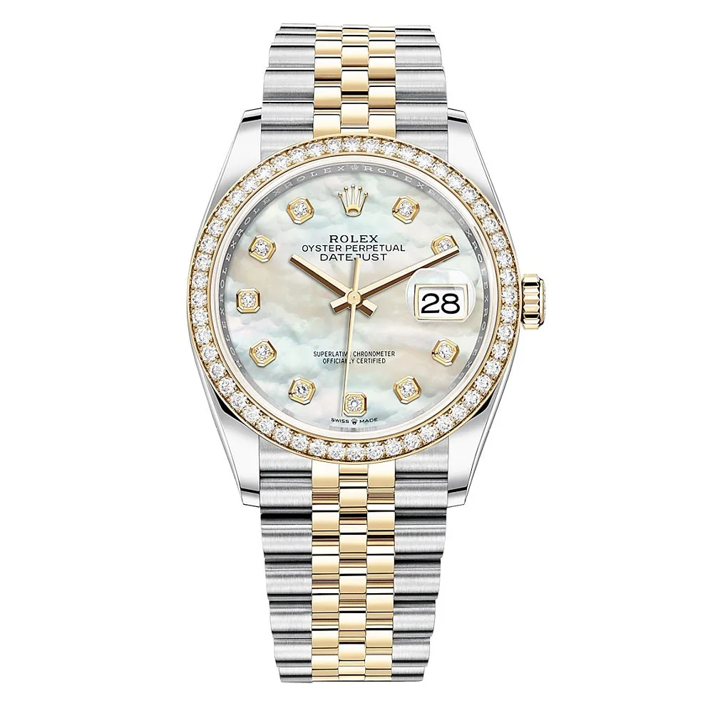 Rolex Datejust 126283Rbr Mop Diamond Jubilee 36Mm Steel And Yellow Gold Watch