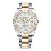 Rolex Datejust 126283Rbr Mop Diamond Oyster 36Mm Steel And Yellow Gold Ladies Watch