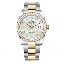 Rolex Datejust 126283RBR MOP Diamond Oyster 36mm Steel and Yellow Gold Ladies Watch