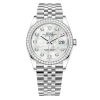 Rolex Datejust 126284Rbr White Mop Diamond Jubilee 36Mm Stainless Steel Midsize Watch