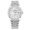 Rolex Datejust 126284Rbr White Mop Diamond Jubilee 36Mm Stainless Steel Midsize Watch