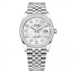 Rolex Datejust 126284rbr White MOP Diamond Jubilee 36mm Stainless Steel Midsize Watch