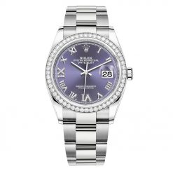 Rolex Datejust 126284rbr Aubergine Roman VI IX Oyster 36mm Steel Midsize Watch