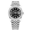 Rolex Datejust 126284Rbr Black Diamond Jubilee 36Mm Stainless Steel Midsize Watch