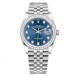 Rolex Datejust 126284rbr Blue Diamond Jubilee 36mm Steel Midsize Watch