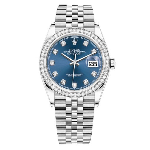 Rolex Datejust 126284Rbr Blue Diamond Jubilee 36Mm Steel Midsize Watch