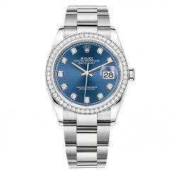 Rolex Datejust 126284rbr Blue Diamond Oyster 36mm Stainless Steel Midsize Watch