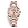 Rolex Day-Date 128235 Pink Diamond Dial 36Mm Everose Gold Midsize Watch