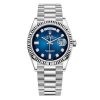 Rolex Day-Date 128239 Blue Graduated Diamond 36Mm White Gold Midsize Watch