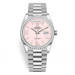 Rolex Day-Date 128349RBR Pink Opal 36mm White Gold Midsize Watch