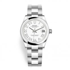 Rolex Datejust 278240 White Roman Oyster 31mm Stainless Steel Ladies Watch