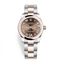 Rolex Datejust 278241 Chocolate Roman VI Oyster 31mm Steel and Rose Gold Ladies Watch