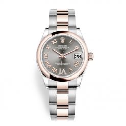 Rolex Datejust 278241 Rhodium Roman VI Dial Oyster 31mm Steel and Rose Gold Ladies Watch