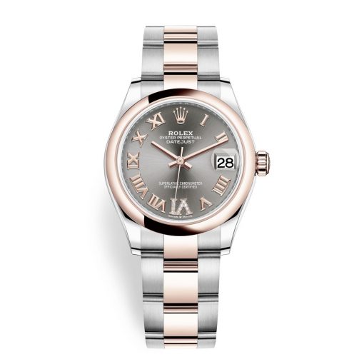 Rolex Datejust 278241 Rhodium Roman Vi Dial Oyster 31Mm Steel And Rose Gold Ladies Watch