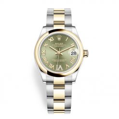 Rolex Datejust 278243 Green VI Roman Oyster 31mm Steel and Yellow Gold Ladies Watch