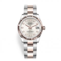 Rolex Datejust 278271 Silver Diamond Oyster 31mm Steel and Rose Gold Ladies Watch