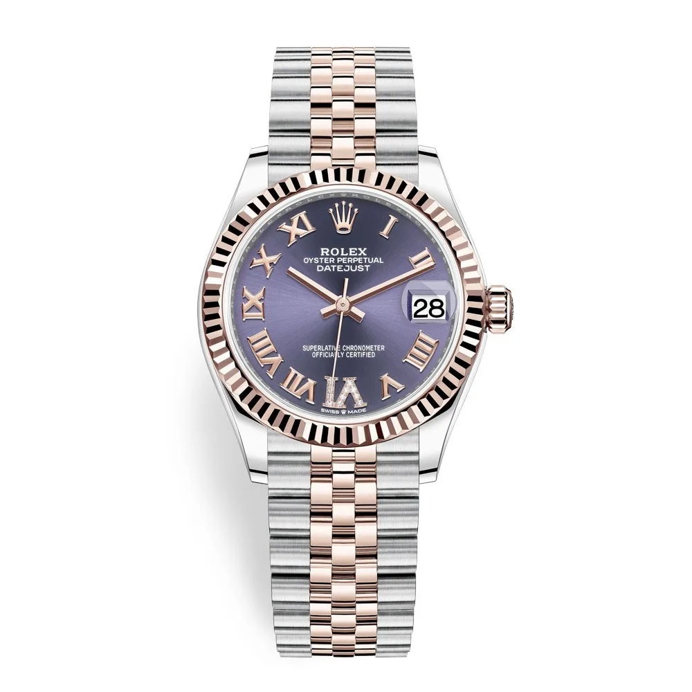 Rolex Datejust 278271 Aubergine Roman Vi Jubilee 31Mm Steel And Rose Gold Ladies Watch