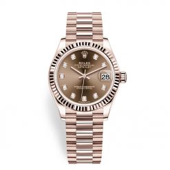 Rolex Datejust 278275 Chocolate Diamond Dial President 31mm Everose Gold Ladies Watch