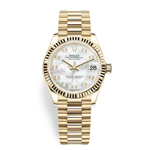 Rolex Datejust 278278 Mop Diamond President 31Mm Yellow Gold Ladies Watch