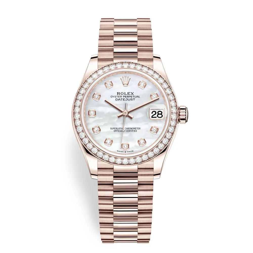 Rolex Datejust 278285Rbr Mop Diamond President 31Mm Everose Gold Ladies Watch