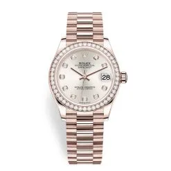 Rolex Datejust 278285rbr Silver Diamond President 31mm Everose Gold Ladies Watch