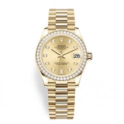 Rolex Datejust 278288rbr Champagne Diamond President 31mm Yellow Gold Ladies Watch