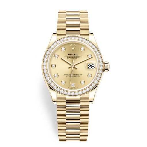 Rolex Datejust 278288Rbr Champagne Diamond President 31Mm Yellow Gold Ladies Watch