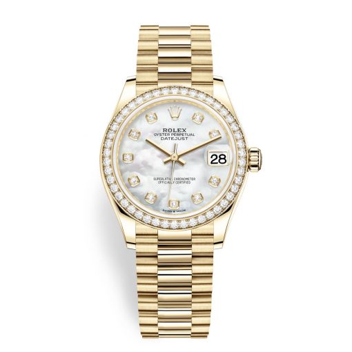 Rolex Datejust 278288Rbr Mop Diamond President 31Mm Yellow Gold Ladies Watch