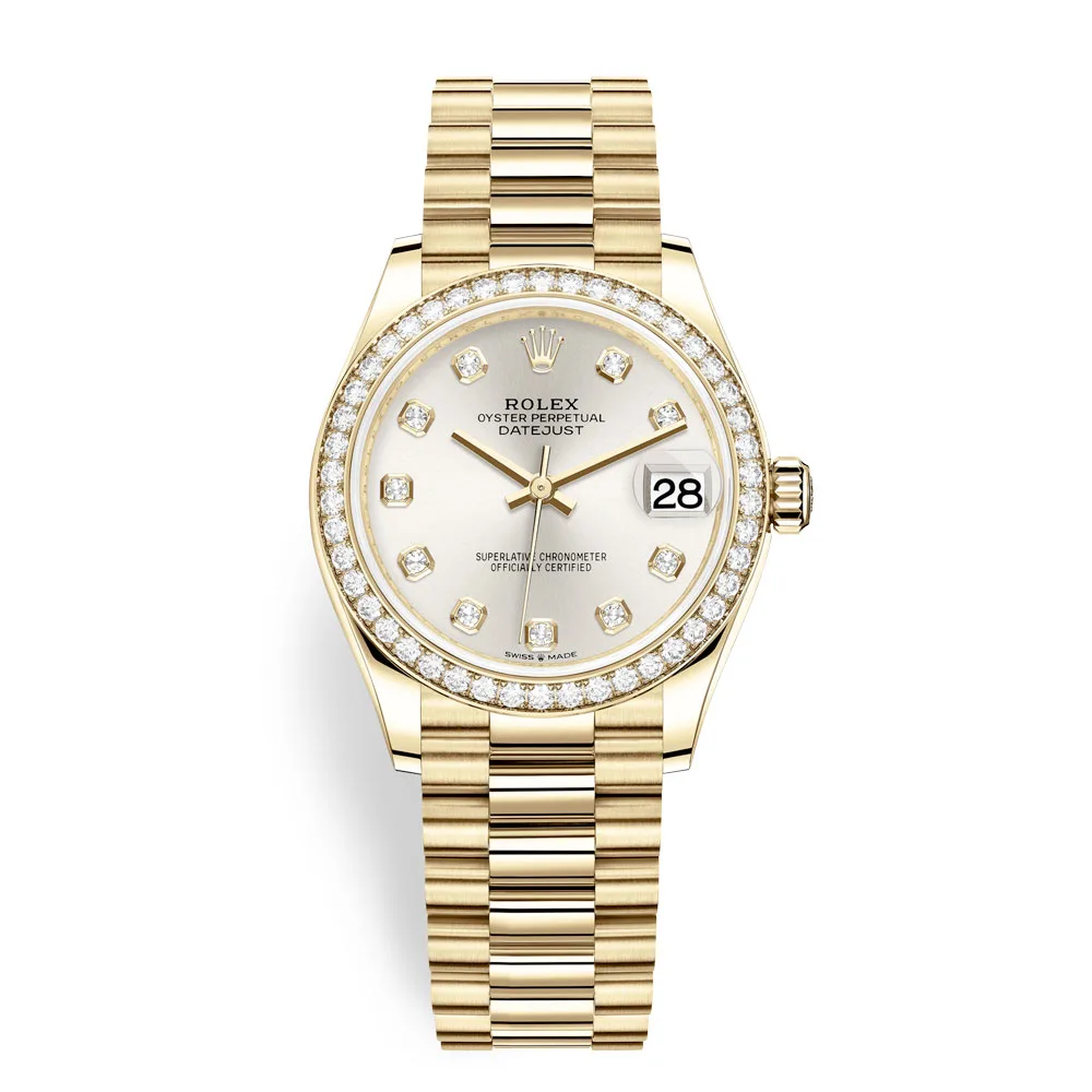 Rolex Datejust 278288Rbr Grey Diamond Dial 31Mm Yellow Gold Ladies Watch