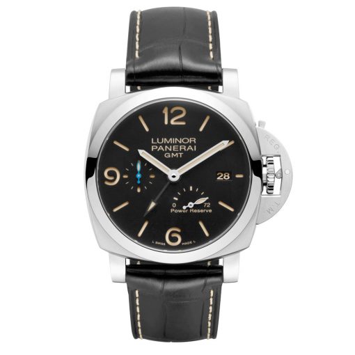 Panerai Pam01321 Luminor 1950 44Mm 3 Days Gmt Power Reserve Automatic Black Dial Stainless Steel Watch