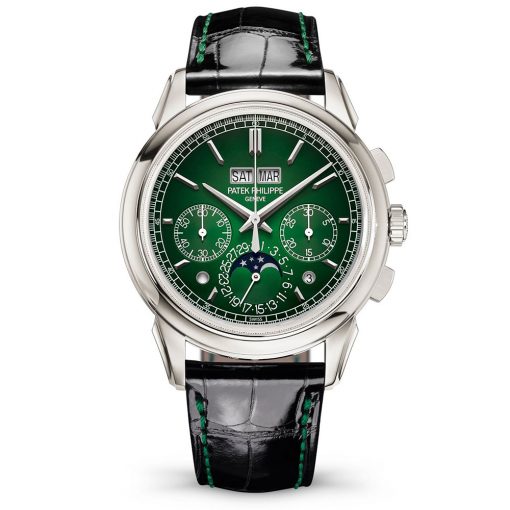 Patek Philippe 5270P-014 Perpetual Calendar Chronograph Green Dial Platinum Watch