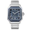 Cartier Wssa0048 Santos De Cartier Blue Dial Stainless Steel Watch