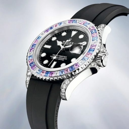 Rolex Yacht-Master 126679Sabr Black Dial 18K White Gold Gem Set Bezel Oysterflex Watch - Image 3