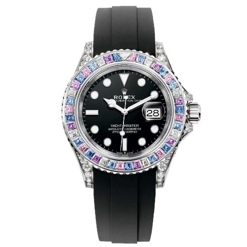 Rolex-Yacht-Master-126679Sabr-Black-Dial-18K-White-Gold-Gem-Set-Bezel-Oysterflex-Watch