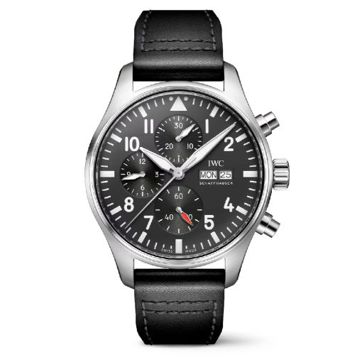 Iwc Iw378001 Pilot Chronograph Black Dial Stainless Steel Watch