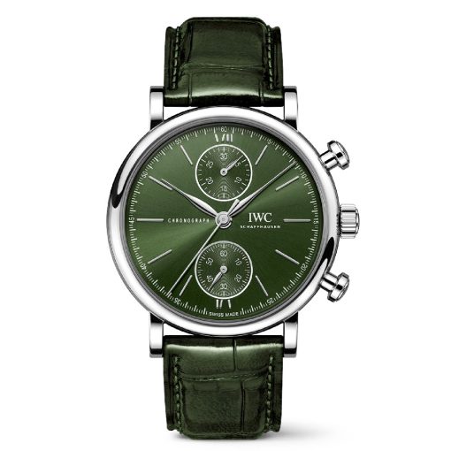 Iwc Iw391405 Portofino Chronograph 39Mm Green Dial Stainless Steel Watch