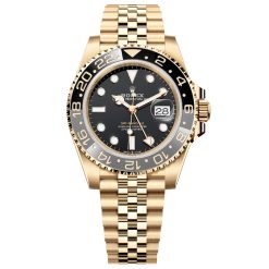 Rolex 126718grnr GMT-Master II Yellow Gold Black Dial Jubilee Watch