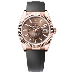 Rolex 336235-0002 Sky-Dweller Chocolate Dial 18k Everose Gold Oysterflex Watch