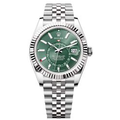 Rolex 336934-0002 Sky-Dweller Stainless Steel Green Dial Jubilee Bracelet Watch