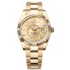 Rolex 336938-0001 Sky-Dweller Champagne Dial 18K Yellow Gold Watch