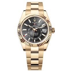 Rolex 336938-0002 Sky-Dweller Black Dial 18k Yellow Gold Watch