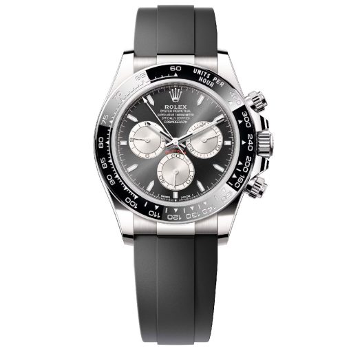 Rolex 126519Ln-0002 Cosmograph Daytona Black Dial White Gold Oysterflex Bracelet Watch