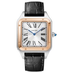 Cartier W2SA0017 Santos Dumont Steel and Pink Gold Watch